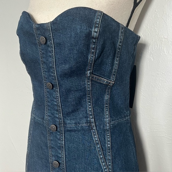 NWT Veronica Beard Denim Sheath Dress Size 12 Midi Liza - Picture 6 of 12